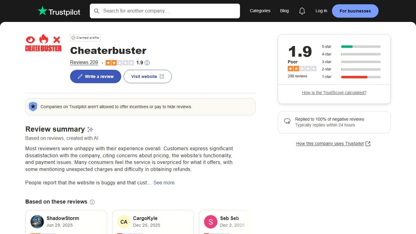 Cheaterbuster Reviews | Read Customer Service Reviews of www.cheaterbuster.net